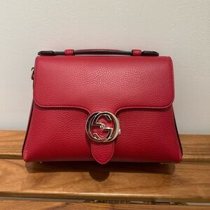 *new* Gucci Crimson Leather Cross Body Red Bag